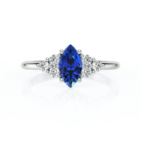 Solitaire accompagné saphir et diamant Divine Idylle - 11