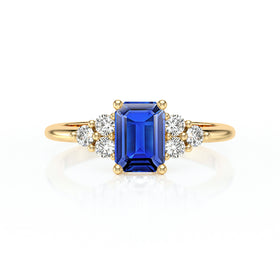Solitaire accompagné saphir et diamant Divine Idylle - 12