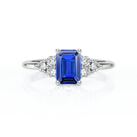 Solitaire accompagné saphir et diamant Divine Idylle - 12