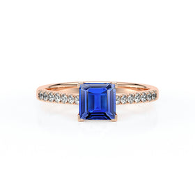 Solitaire accompagné saphir et diamant Divine Idylle - 27