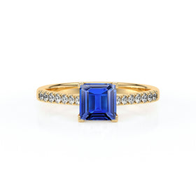 Solitaire accompagné saphir et diamant Divine Idylle - 27