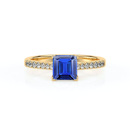 Solitaire accompagné saphir et diamant Divine Idylle - 27