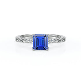 Solitaire accompagné saphir et diamant Divine Idylle - 27