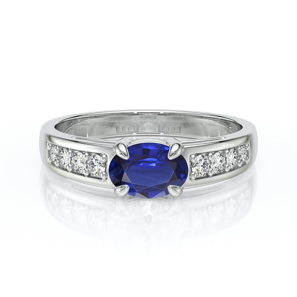 Solitaire accompagné saphir et diamant Pluie d’étoiles - 16