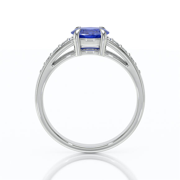 Solitaire accompagné saphir et diamant Pluie d’étoiles - 16