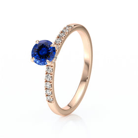 Solitaire accompagné saphir et diamant Pluie d’étoiles - 17