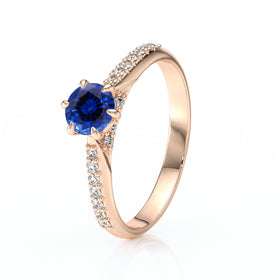 Solitaire accompagné saphir diamant Pluie d’étoiles - 18