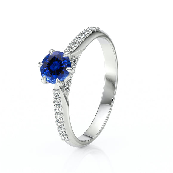 Solitaire accompagné saphir diamant Pluie d’étoiles - 18