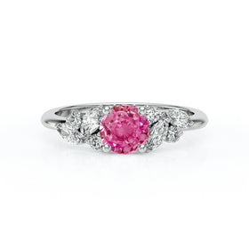 Solitaire accompagné saphir rose diamant Divine Idylle - 20