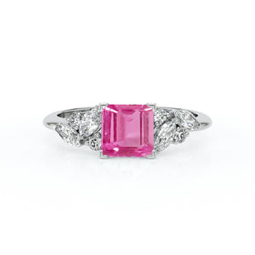 Solitaire accompagné saphir rose diamant Divine Idylle - 22