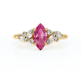 Solitaire accompagné saphir rose diamant Divine Idylle - 24