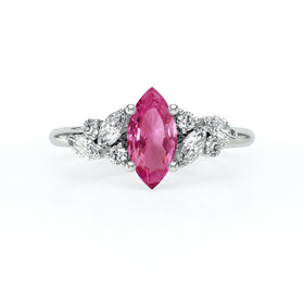 Solitaire accompagné saphir rose diamant Divine Idylle - 24