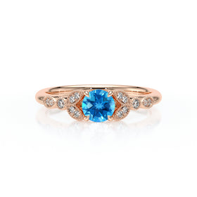 Solitaire accompagné topaze diamant Fou de toi - 4
