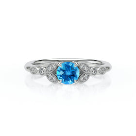 Solitaire accompagné topaze diamant Fou de toi - 4