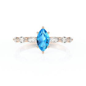 Solitaire accompagné topaze diamant Solstice - 1