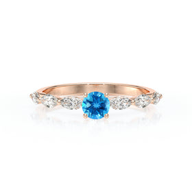 Solitaire accompagné topaze diamant Solstice - 5