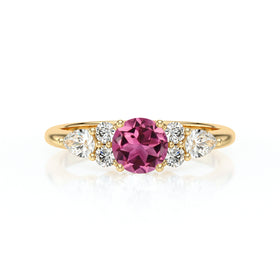 Solitaire accompagné tourmaline diamant Divine Idylle - 13