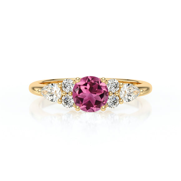 Solitaire accompagné tourmaline diamant Divine Idylle - 13