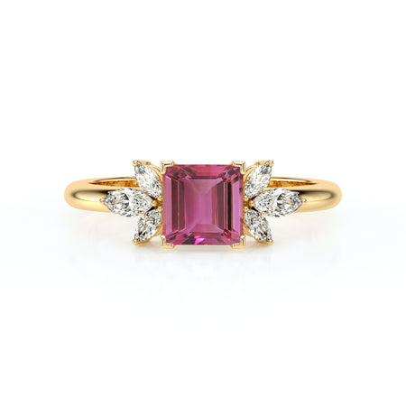 Solitaire accompagné tourmaline diamant Divine Idylle - 15