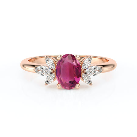 Solitaire accompagné tourmaline diamant Divine Idylle - 16