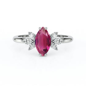 Solitaire accompagné tourmaline diamant Divine Idylle - 17