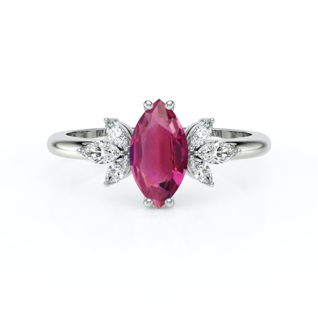 Solitaire accompagné tourmaline diamant Divine Idylle - 17