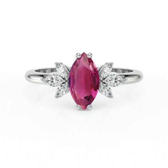 Solitaire accompagné tourmaline diamant Divine Idylle - 17