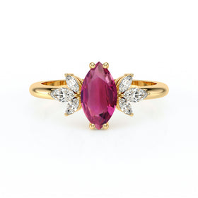 Solitaire accompagné tourmaline diamant Divine Idylle - 17