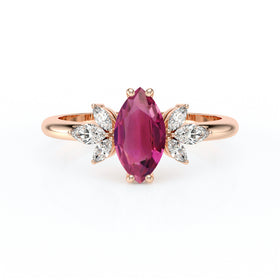 Solitaire accompagné tourmaline diamant Divine Idylle - 17