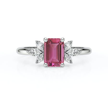 Solitaire accompagné tourmaline diamant Divine Idylle - 18