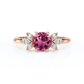 Solitaire accompagné tourmaline diamant Divine Idylle - 19