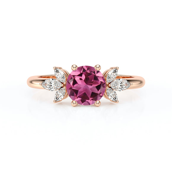 Solitaire accompagné tourmaline diamant Divine Idylle - 19