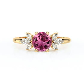 Solitaire accompagné tourmaline diamant Divine Idylle - 19