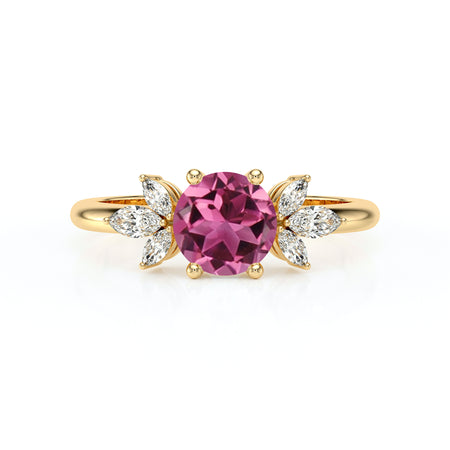 Solitaire accompagné tourmaline diamant Divine Idylle - 19