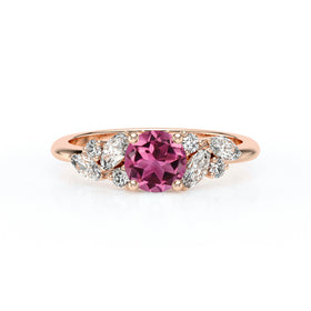 Solitaire accompagné tourmaline diamant Divine Idylle - 20