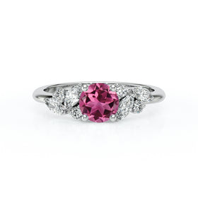 Solitaire accompagné tourmaline diamant Divine Idylle - 20