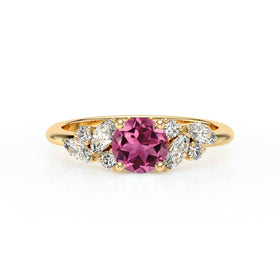 Solitaire accompagné tourmaline diamant Divine Idylle - 20