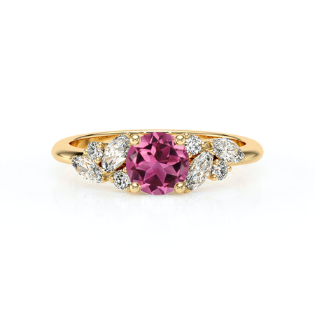 Solitaire accompagné tourmaline diamant Divine Idylle - 20