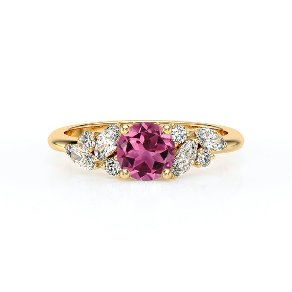 Solitaire accompagné tourmaline diamant Divine Idylle - 20