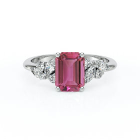 Solitaire accompagné tourmaline diamant Divine Idylle - 21