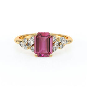 Solitaire accompagné tourmaline diamant Divine Idylle - 21