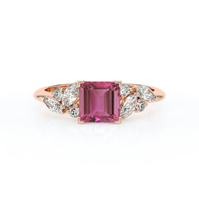 Solitaire accompagné tourmaline diamant Divine Idylle - 22