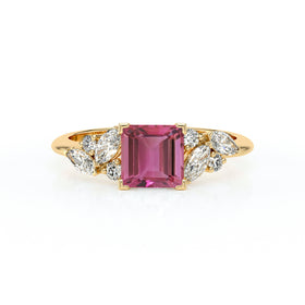 Solitaire accompagné tourmaline diamant Divine Idylle - 22