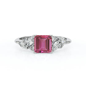 Solitaire accompagné tourmaline diamant Divine Idylle - 22