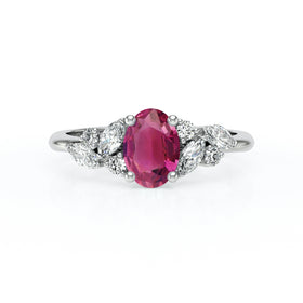 Solitaire accompagné tourmaline diamant Divine Idylle - 23