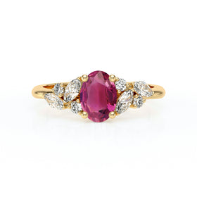 Solitaire accompagné tourmaline diamant Divine Idylle - 23