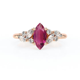 Solitaire accompagné tourmaline diamant Divine Idylle - 24