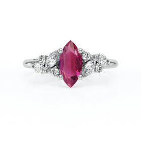 Solitaire accompagné tourmaline diamant Divine Idylle - 24