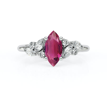 Solitaire accompagné tourmaline diamant Divine Idylle - 24