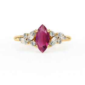 Solitaire accompagné tourmaline diamant Divine Idylle - 24